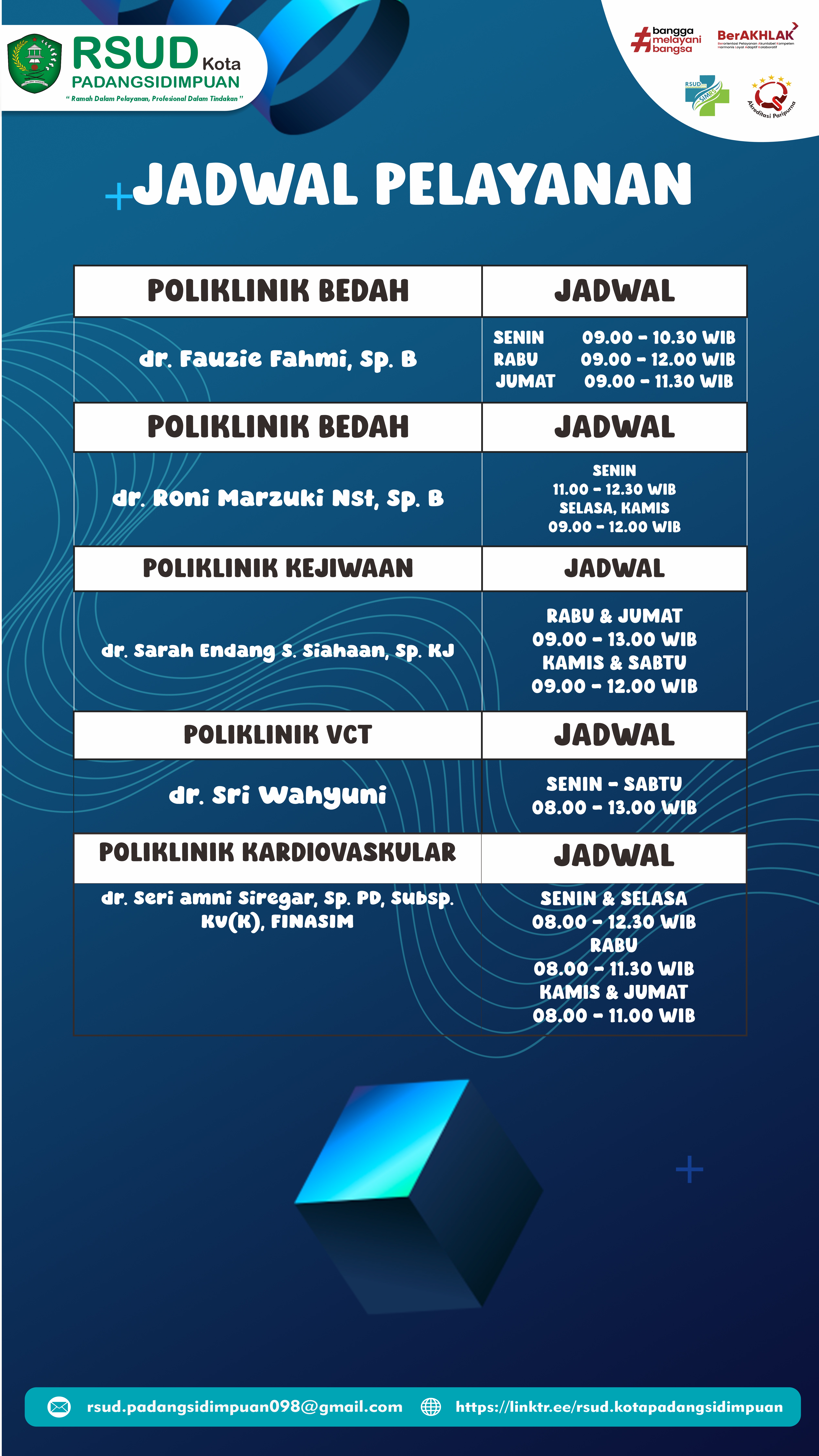 Jadwal Dokter Rumah Sakit Umum Daerah Kota Padangsidimpuan Image