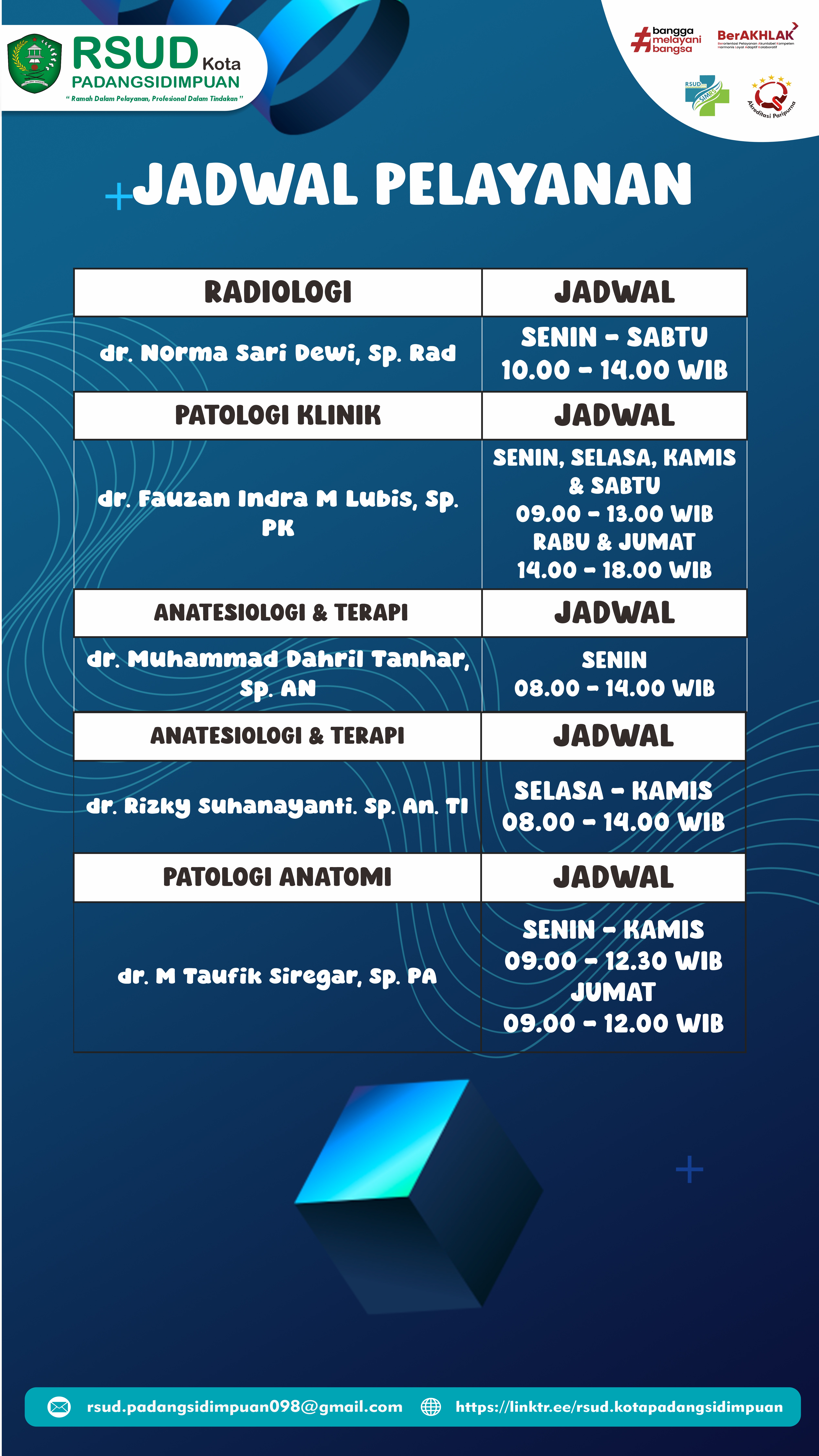 Jadwal Dokter Rumah Sakit Umum Daerah Kota Padangsidimpuan Image